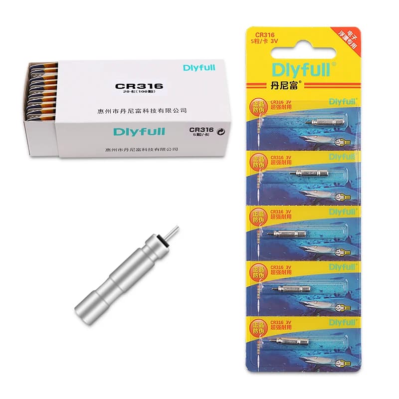Flotteurs lumineux électriques pour la pêche 100 pièces avec broche lithium CR311 CR316 CR322 CR425 CR435