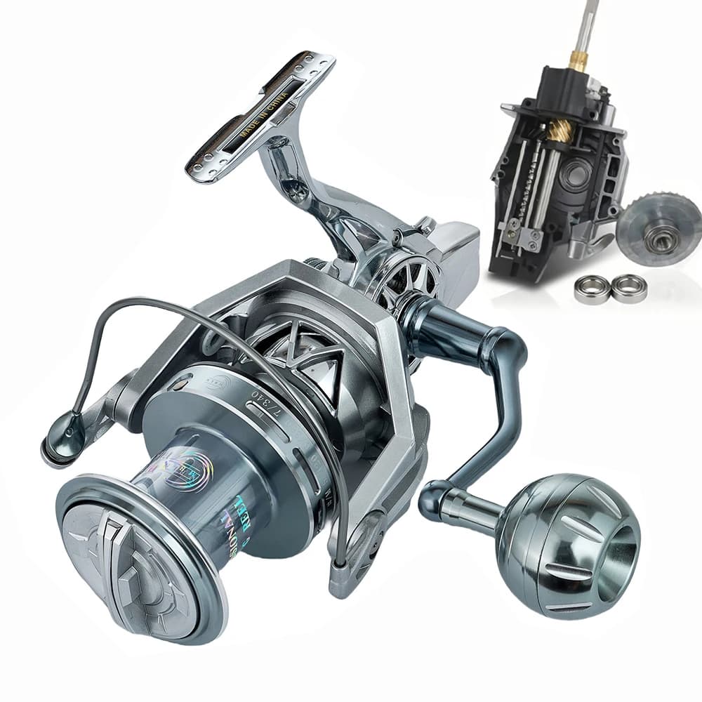 Moulinet de pêche surfcasting mer robuste MBLN 35kg drague métal résistant corrosion