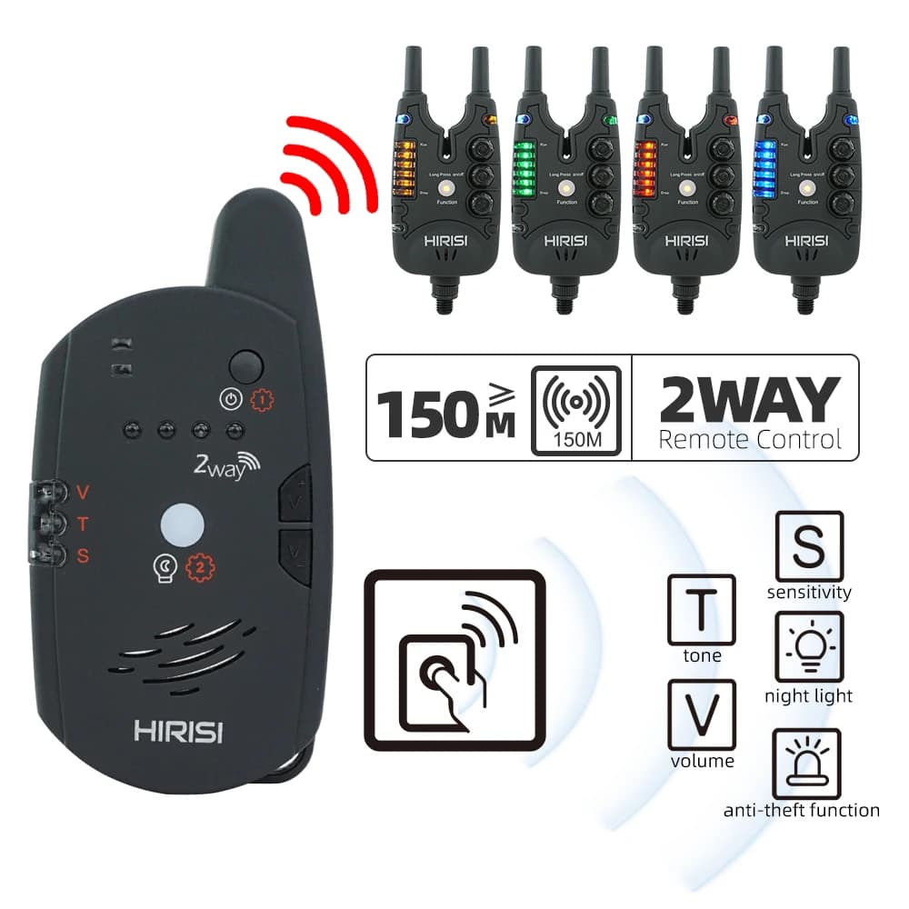 Hirisi S8 alarme de touche carpe sans fil 2 voies télécommande indicateur morsure accessoires