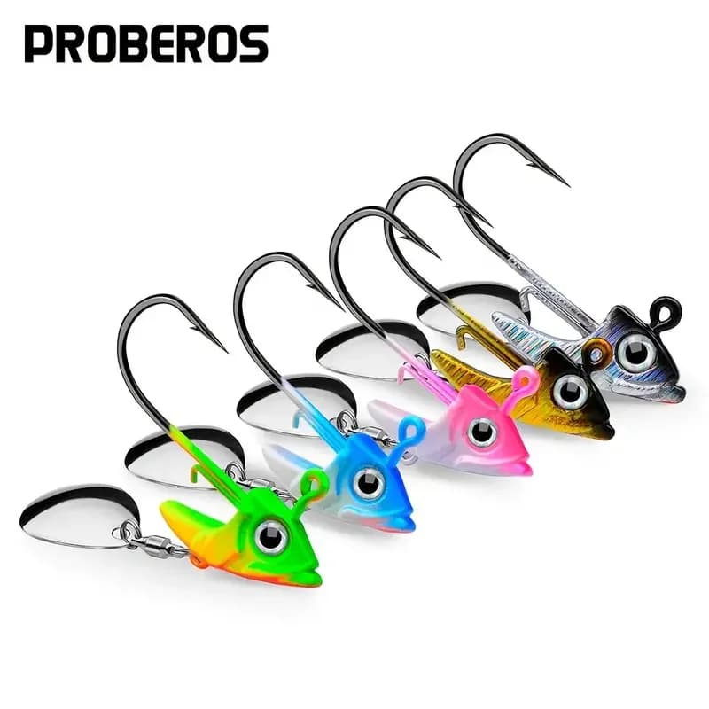 Lot de 5 têtes plombées crankbait pour leurres souples, 7g à 15g, pour pêche aux leurres