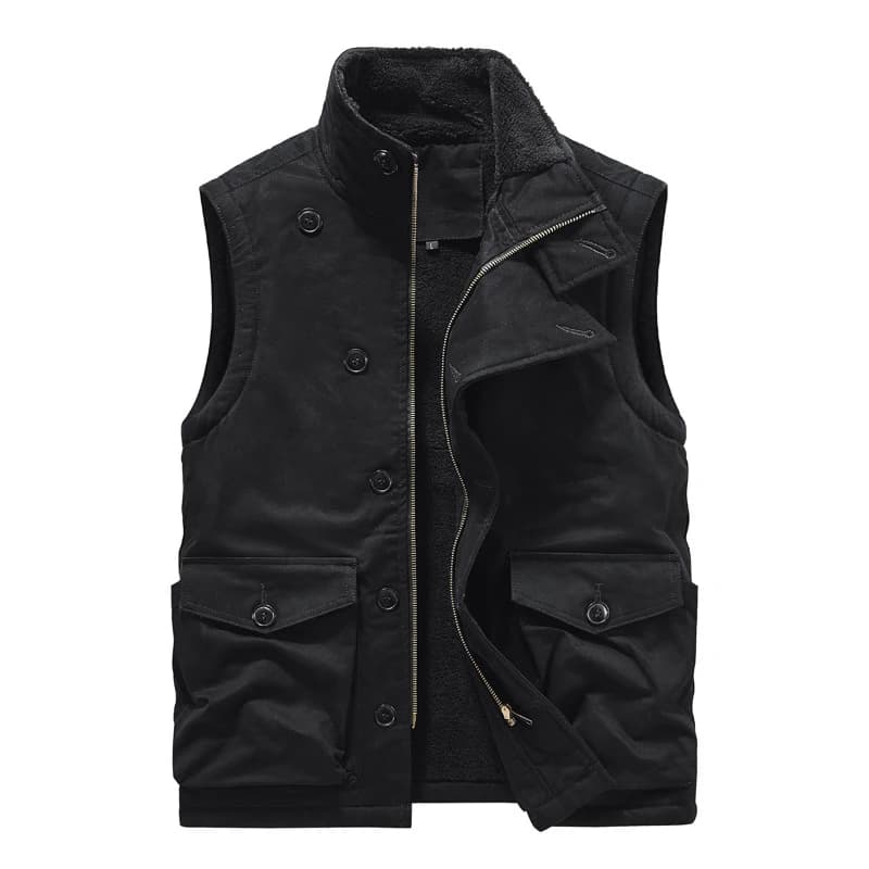 Gilet polaire pêche homme hiver - Veste matelassée sans manches - Tenue tactique pêche froide