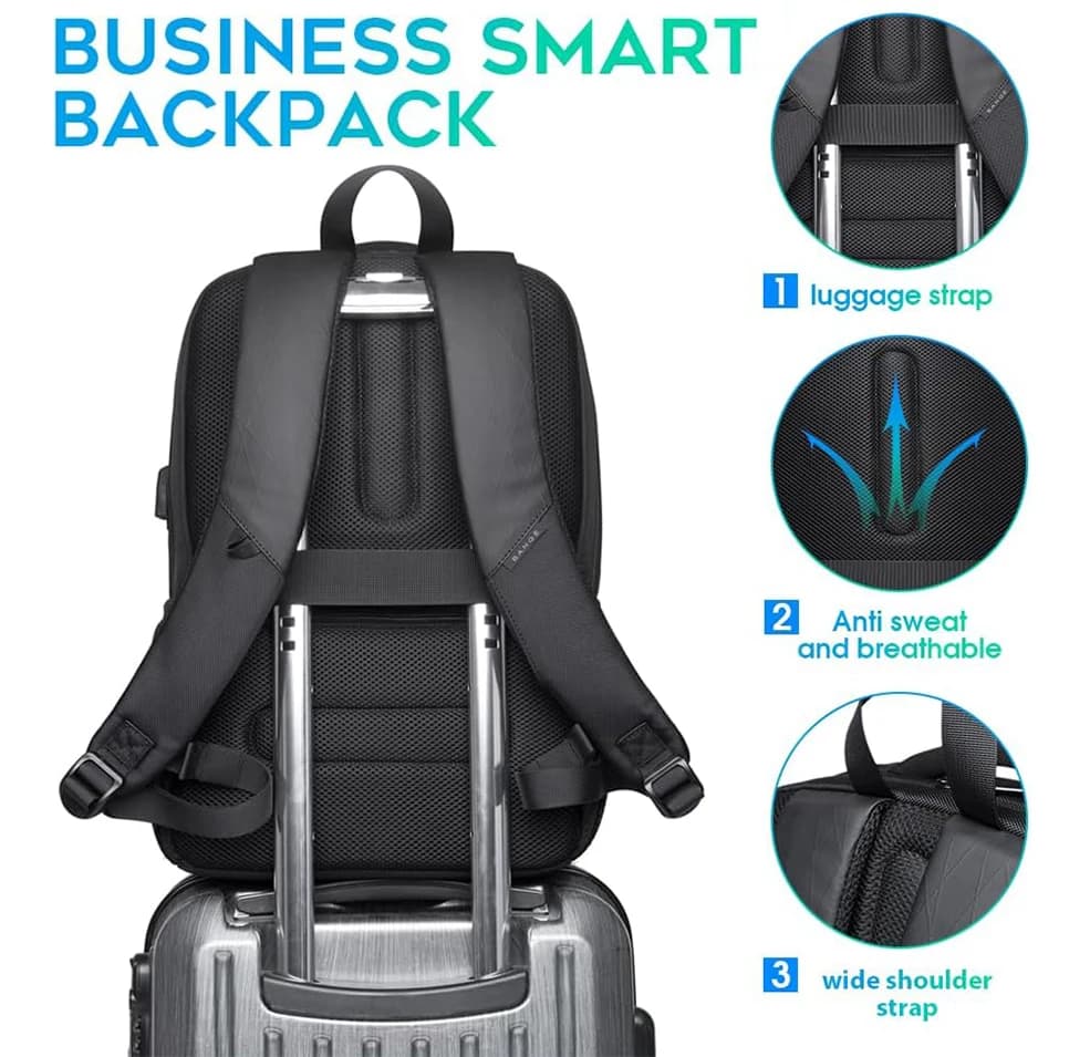 Sac à dos étanche avec port USB pour ordinateur 15,6 pouces - Sac école ado homme et femme