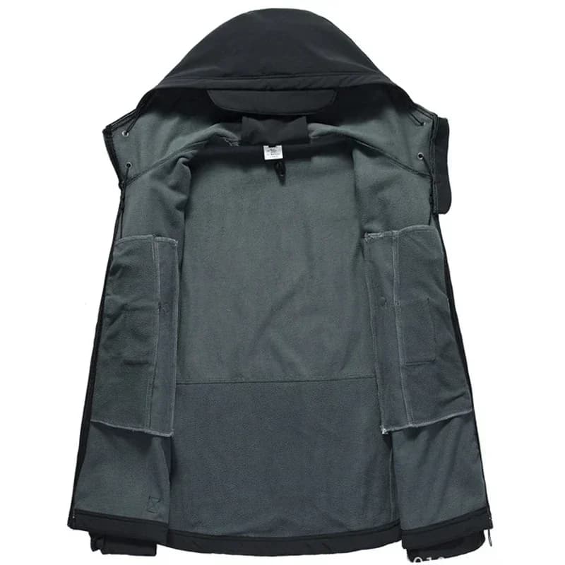 Veste de pêche tactique hiver multi-poches - Softshell peau de requin imperméable