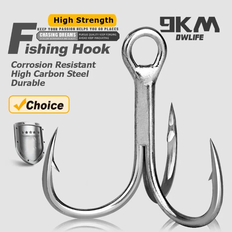 Hameçons triples mer 9KM 3X renforcés 25 à 100 pièces pour leurres crankbait et spinners
