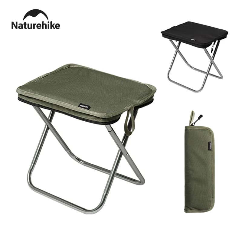 Tabouret aluminium pliant pêche Naturehike - Siège compact léger pour randonnée et pêche