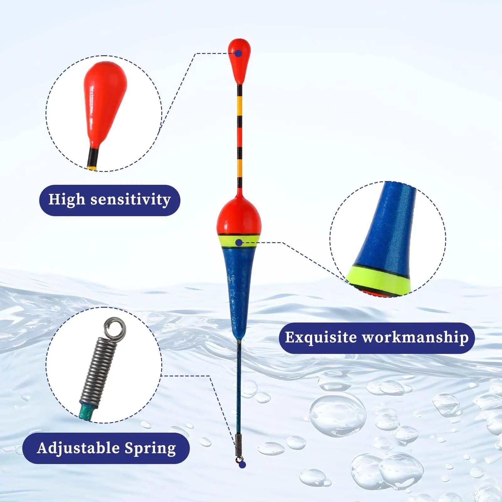 10 flotteurs truite ovale bois coulissant pêche basse ligne mousse dure basses accessoires pêcheur