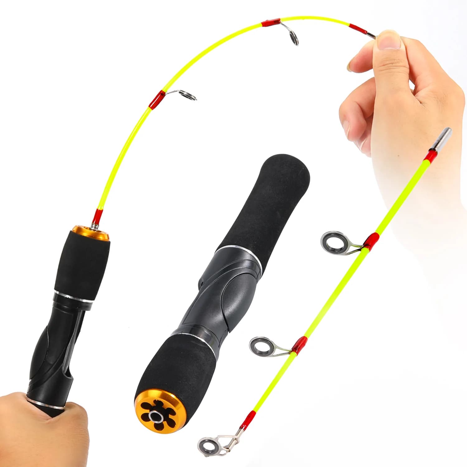 Canne glace Sougayilang ultralégère portable - Équipement pêche hivernale spinning casting