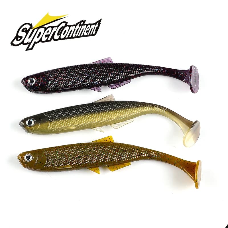 Leurre souple ShadTeez T-tail 5cm-12cm - soft lure avec yeux 3D pour brochet et sandre