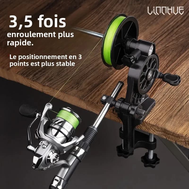 Bobineur de ligne de pêche léger LINNHUE antirouille robuste pour moulinet spinning et baitcasting