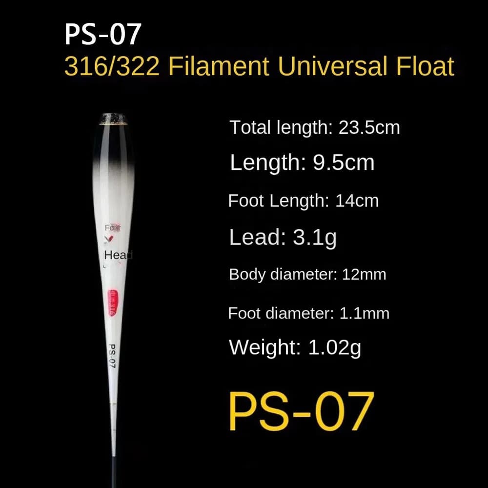 Flotteur composite nano plastique pour la pêche, partie inférieure du corps avec bouchons flottants