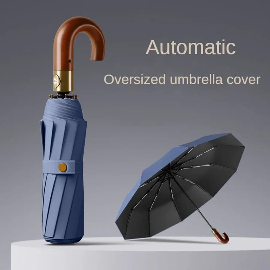 Parapluie anti-UV UPF50+ automatique design courbe pour pêche protection soleil et pluie
