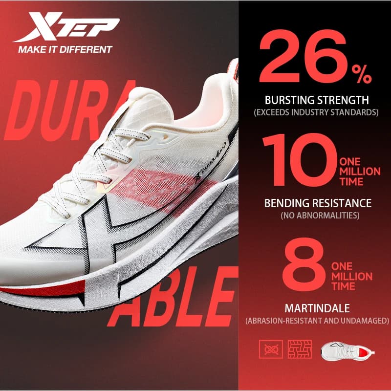Chaussures marathon Xtep pêche durable - Sneakers amorti professionnel course légère street