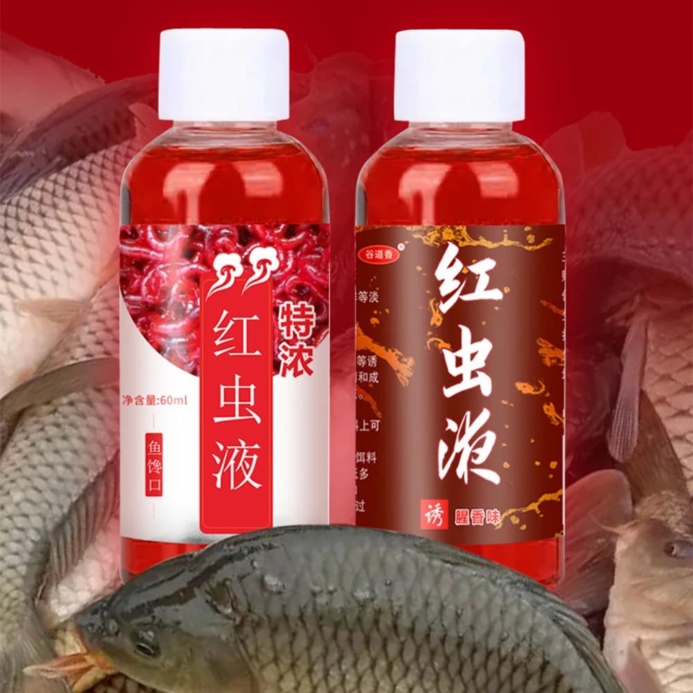 Attractant Liquide Vers de Sang 60ml - Concentré pour Perche et Silure - Appât Pêche Additif