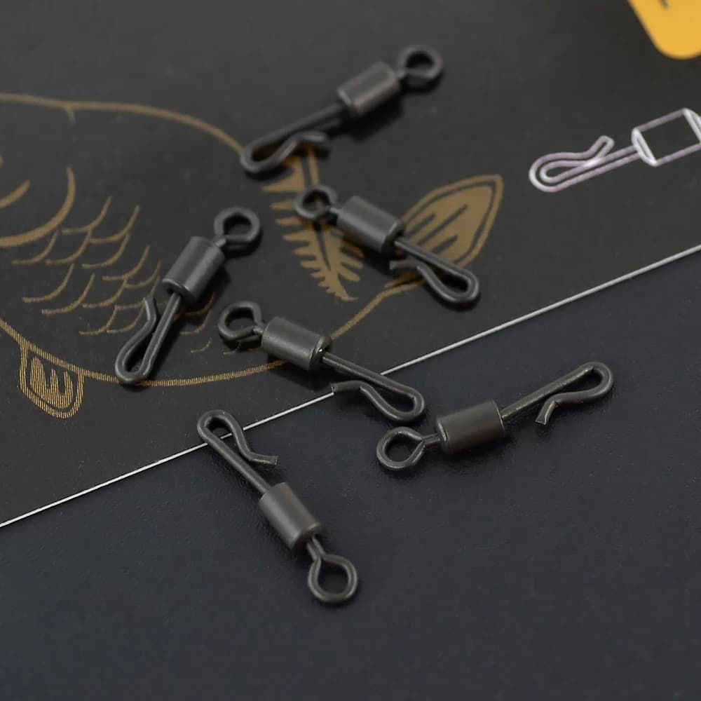Émerillons rapides acier inox pour pêche carpe - 20 pièces - Accessoires montages pêche - Terminal tackle