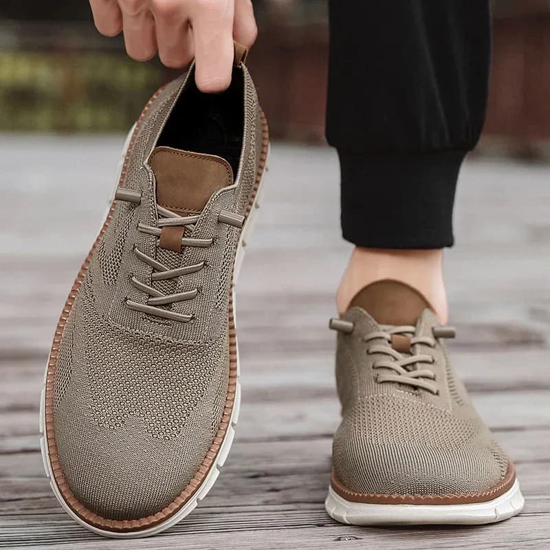Chaussures de pêche habillées homme en cuir respirant, design color block, légères pour pêche et sorties