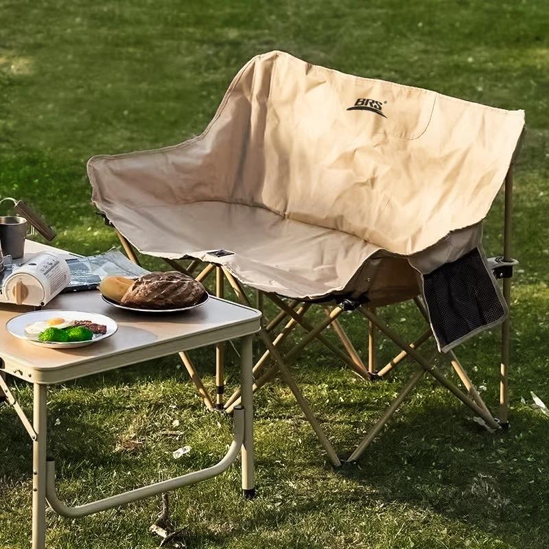 Fauteuil double pêche camping WESTTUNE avec dossier pour plage jardin et loisirs extérieurs