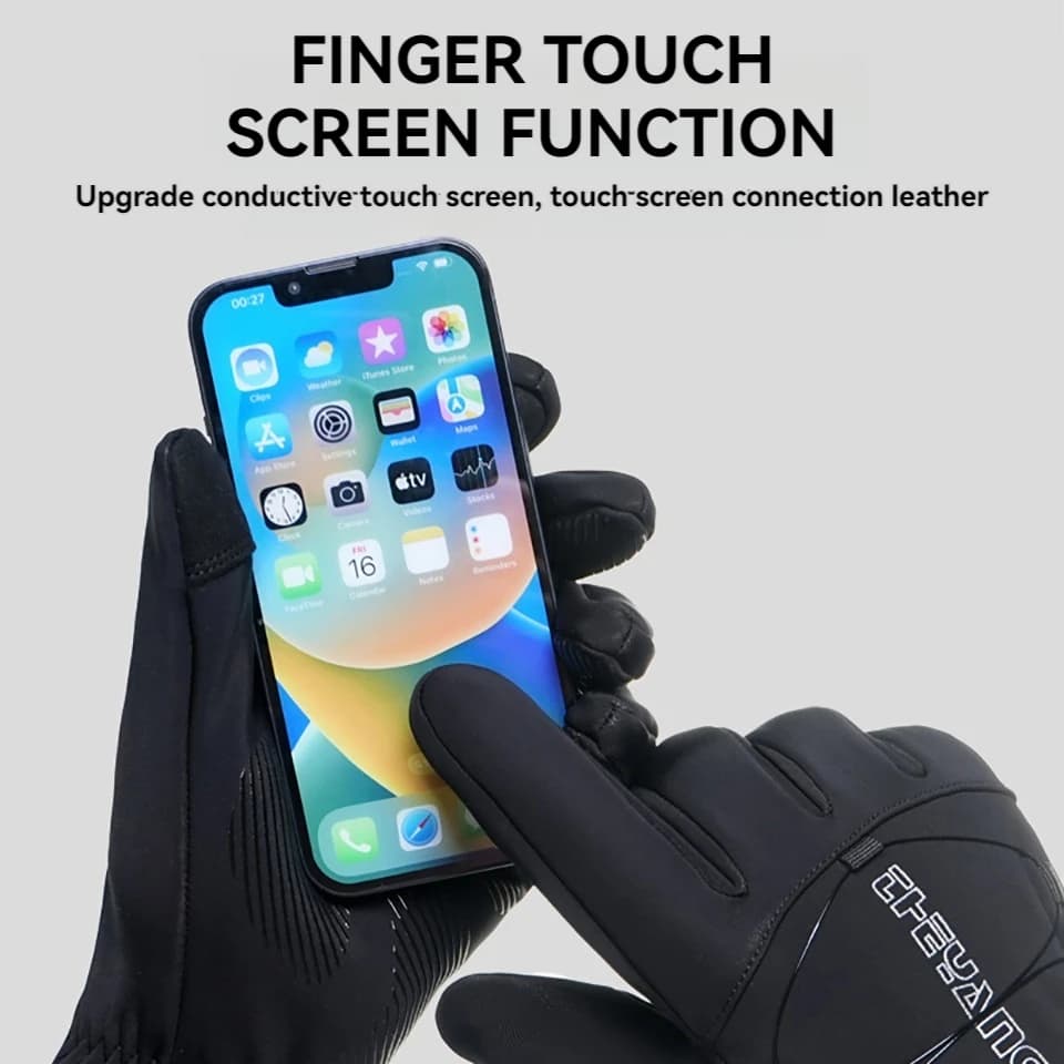 Gants hiver GTUBIKE homme femme épais - imperméables et coupe-vent - compatibles écran tactile - ski et vélo