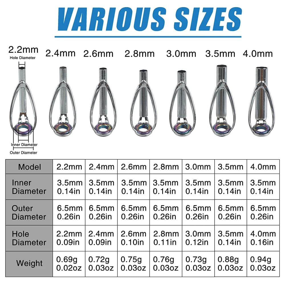 Kit réparation 7/14 guides canne pêche cadre inox anneau céramique bricolage matériel pêche remplacement