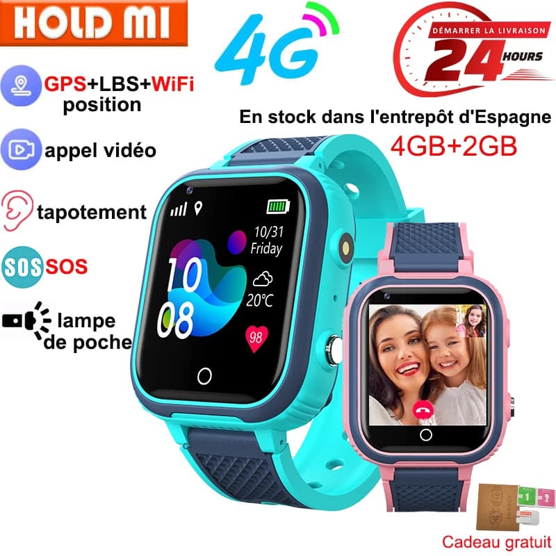 Montre Connectée Enfant LT21 4G avec GPS et Appel Vidéo - Étanche IP67 et Surveillance Parentale