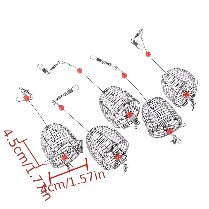 Cage à appâts de pêche en acier inoxydable, 5 pièces emboîtables pour amorçage