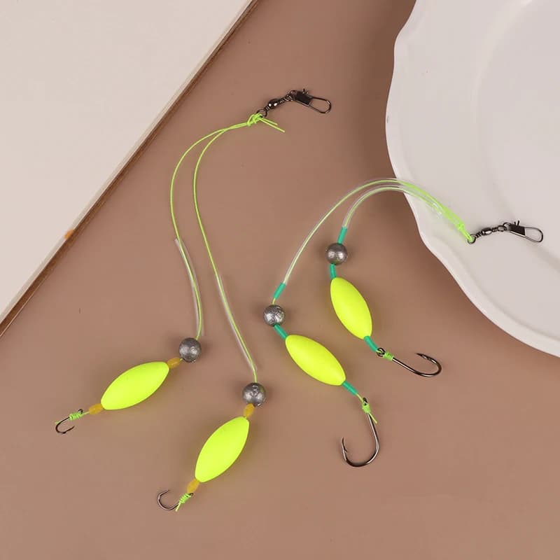 Hameçon Iseni pour pêche carpe - Rigs prêts taille 3#-14# - Montages pêche avec 2 hameçons