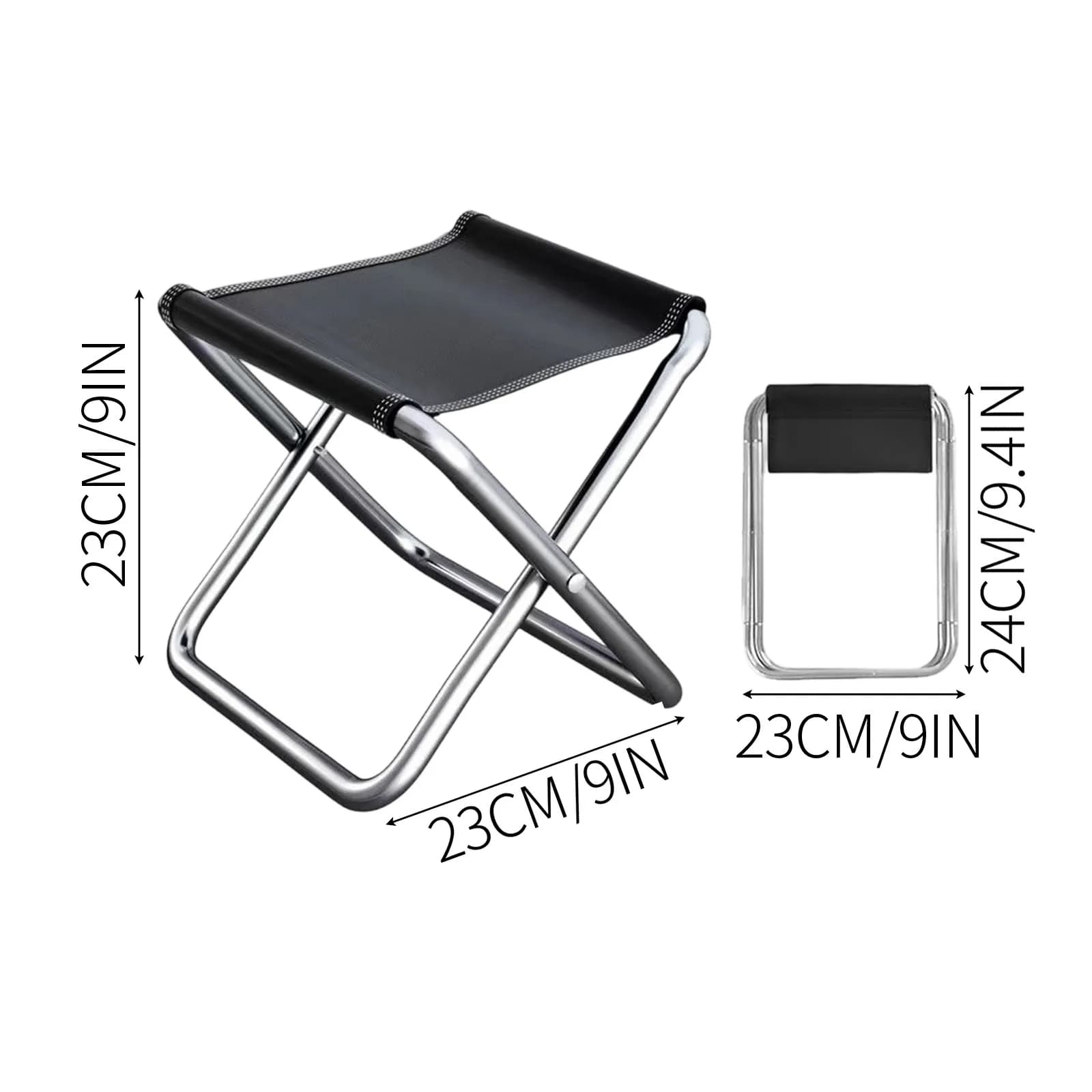Tabouret de pêche pliant portable en aluminium ultra-léger pour camping pique-nique extérieur