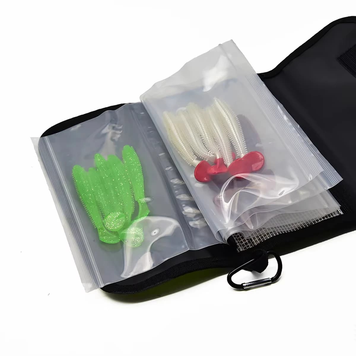Sac de rangement PVC pour leurres souples compartimenté étanche accessoires pêche organisation