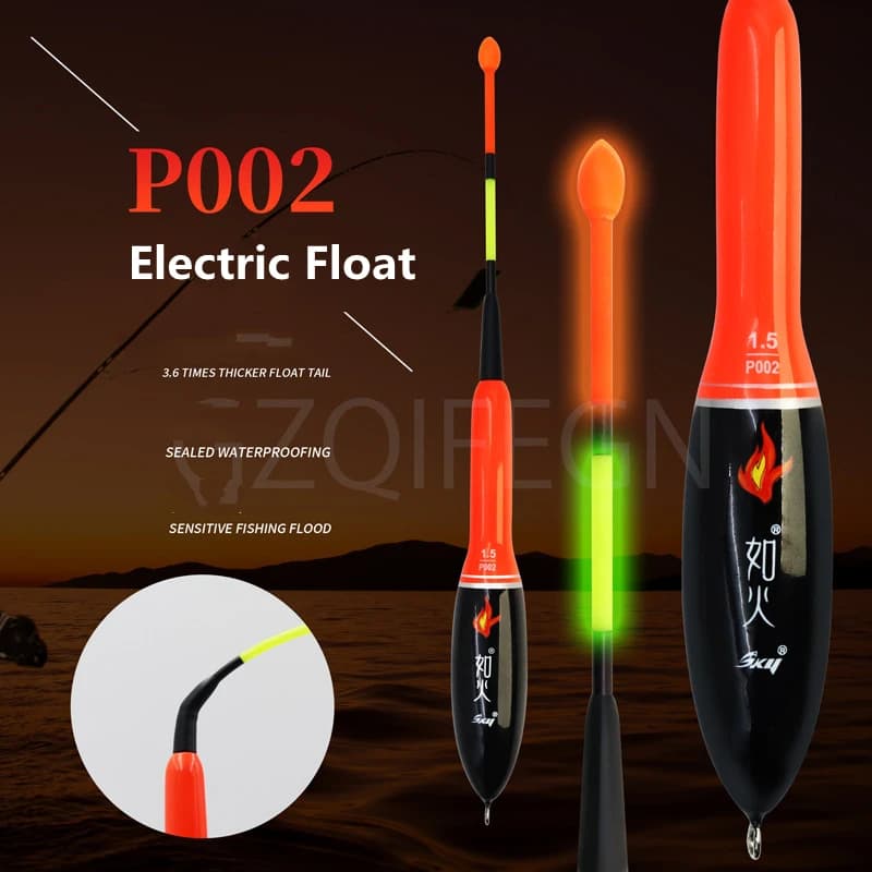 Bouchon de pêche lumineux électrique mer et roche en bois de paulownia résistant avec drift tail