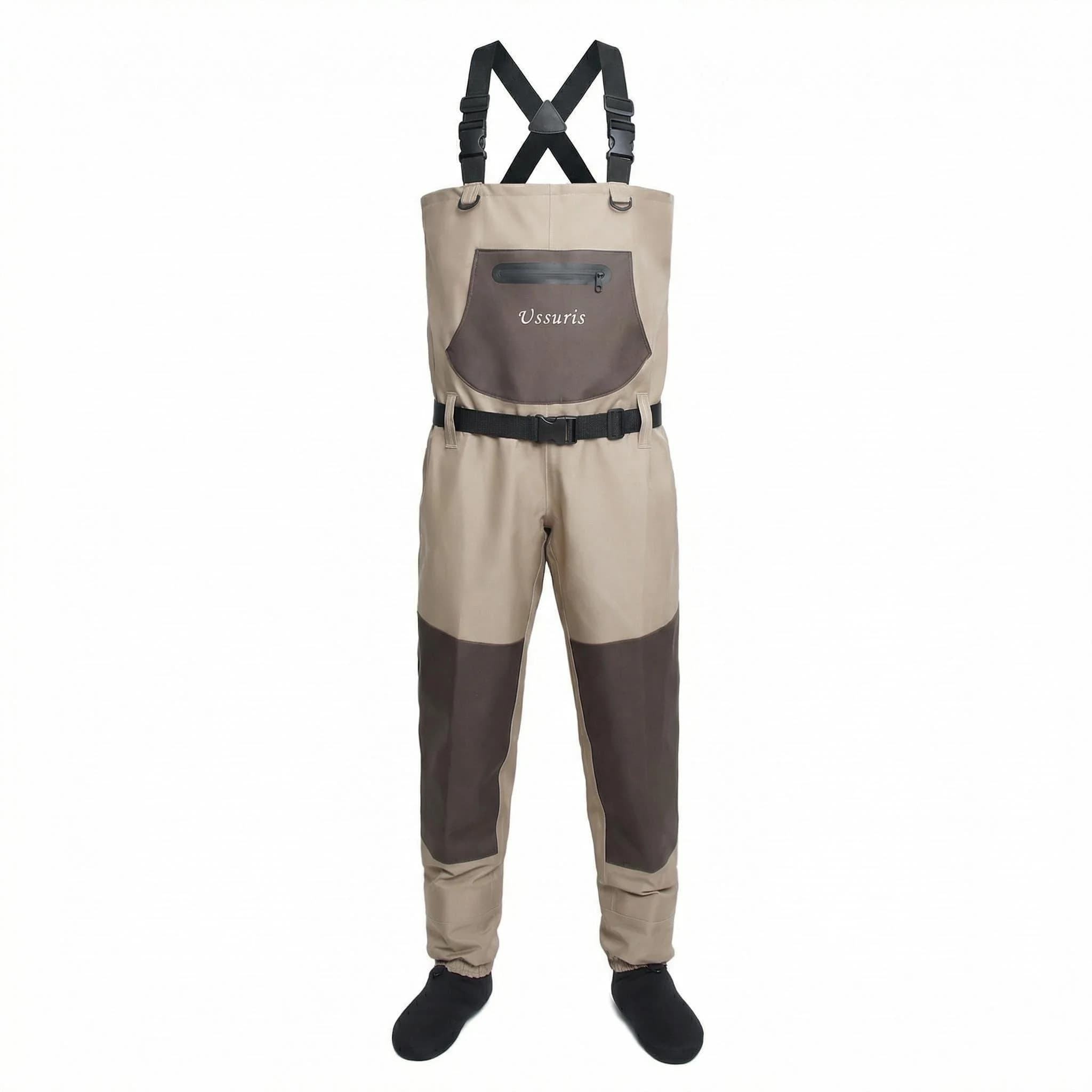 Waders respirants pieds-nus pêche à la mouche - Combinaison étanche poitrine légère hommes femmes