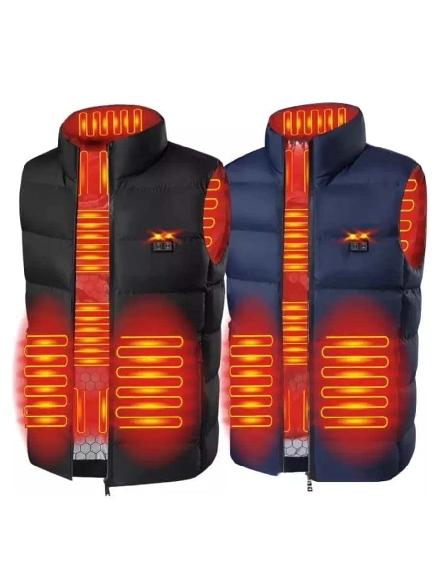 Veste chauffante homme femme 12 zones chauffantes USB pour camping et sport