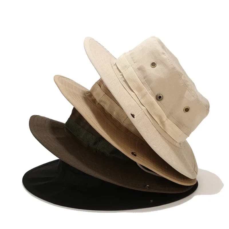 Chapeau camouflage pêche bord rond - Protection solaire randonnée pêche montagne unisexe