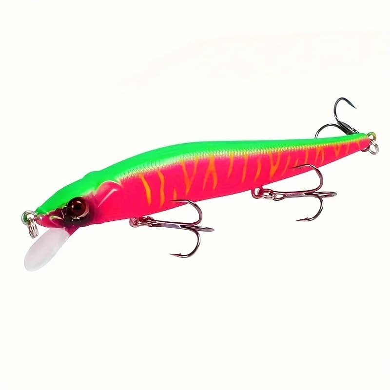 Leurre dur minnow 11,5cm/14g simulation plastique, 3 hameçons triples pour brochet et carpe, appât artificiel pêche