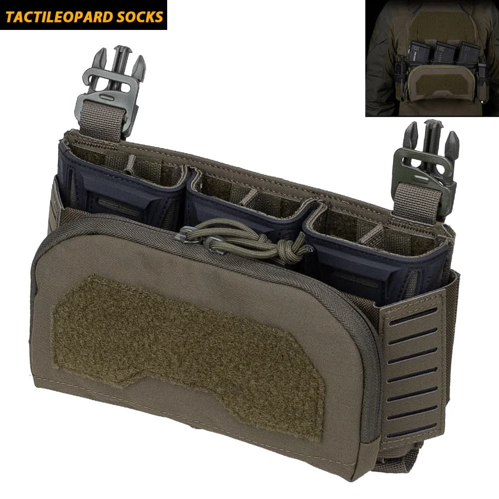 Pochette triple chargeurs tactique multi-calibres sac admin M4 556 9mm plaque porteuse airsoft pêche