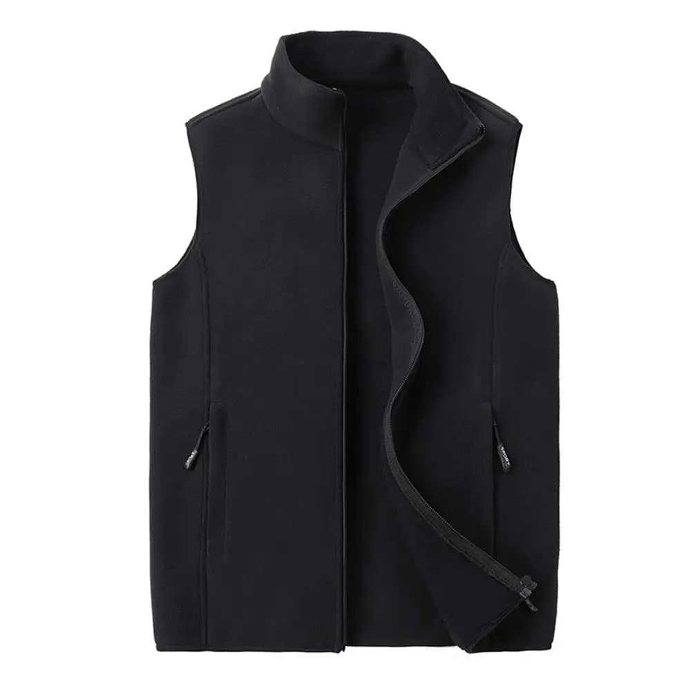 Gilet sans manches homme en laine cachemire pour l'hiver - Veste chaude grande taille pêche