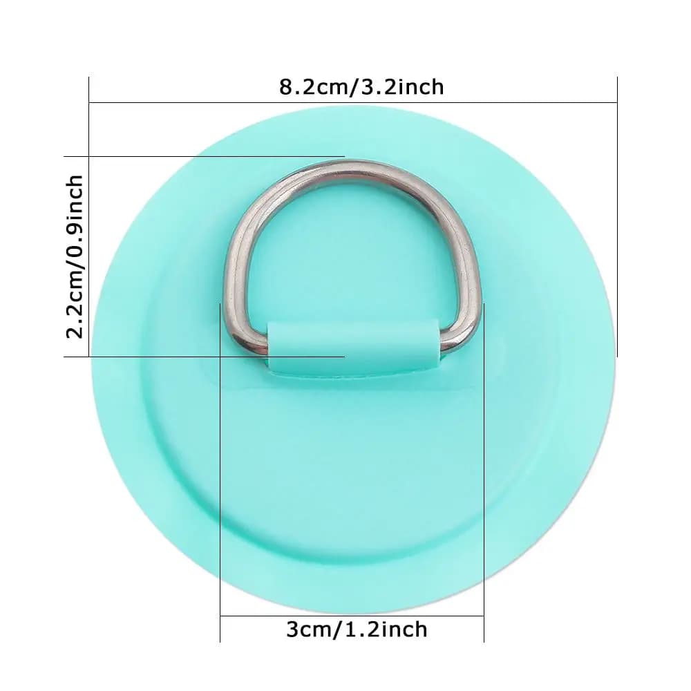 Kit réparation planche surf et SUP : 4 patches PVC, anneaux inox, corde élastique 5m pour deck rigging