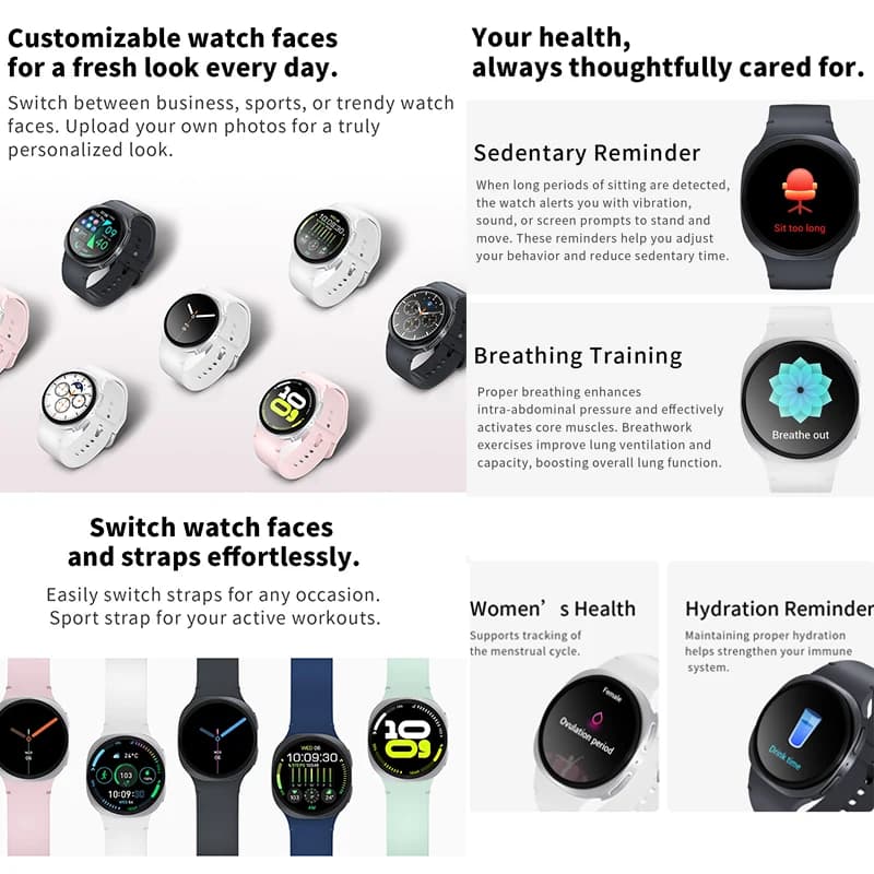 Montre connectée 8 Mini 2025 GPS AMOLED étanche - Smartwatch santé sport appels Bluetooth pour hommes femmes