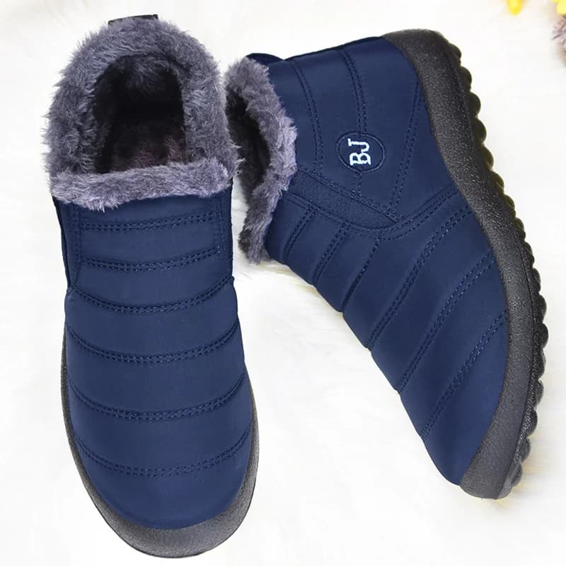 Bottes hiver légères femme grande taille - Bottines noires couple imperméables