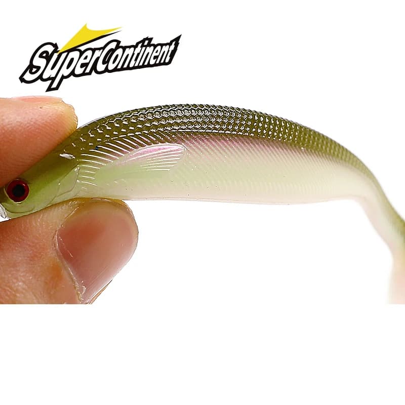 Leurre souple ShadTeez T-tail 3D yeux pour brochet sandre et carnassiers - 50mm 70mm 100mm