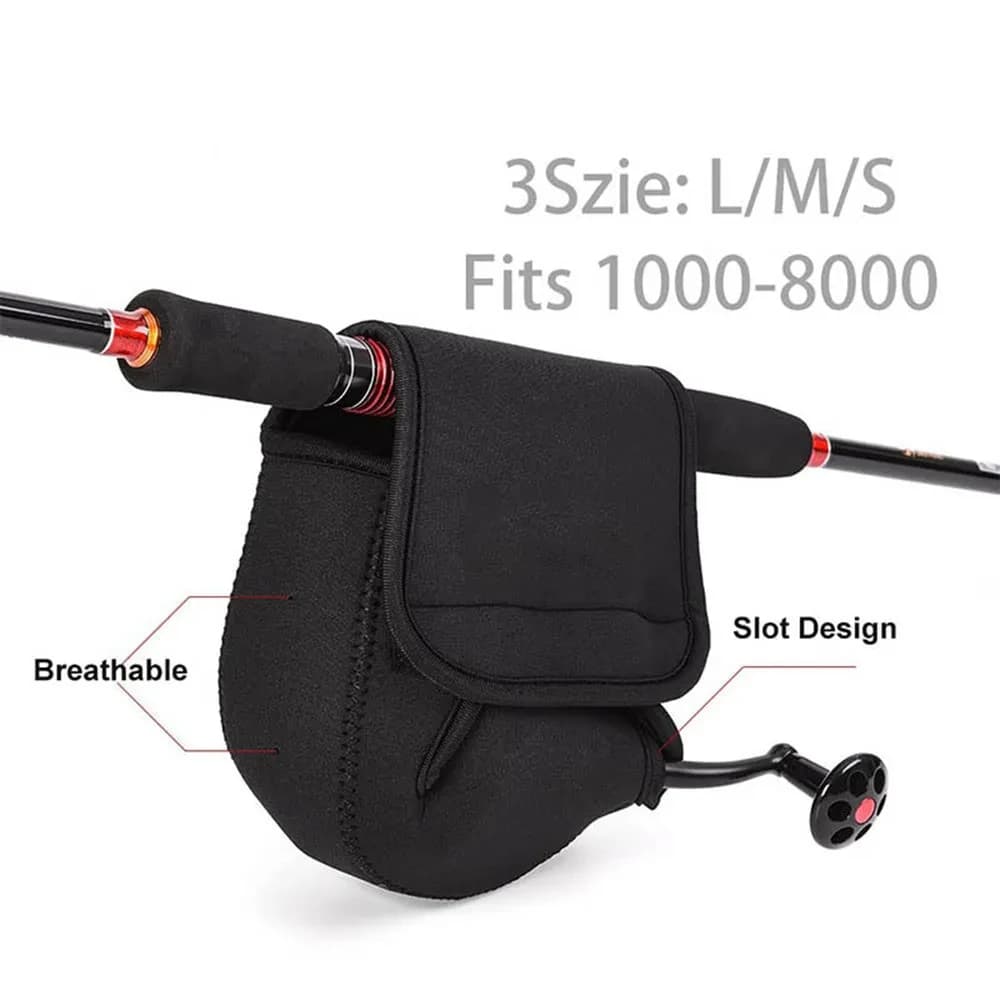 Housse de protection étanche en néoprène pour moulinet de pêche spinning taille S M L