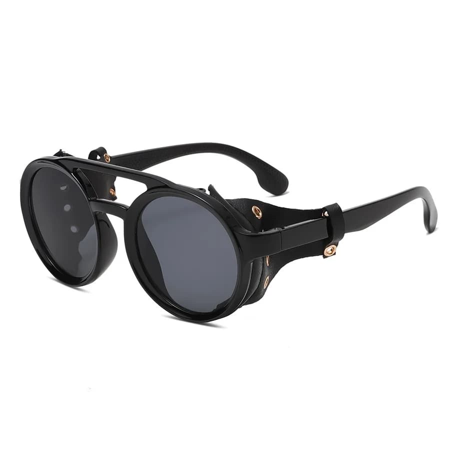 Lunettes rétro cuir vintage - Protection anti-vent UV400 sport outdoor pêche