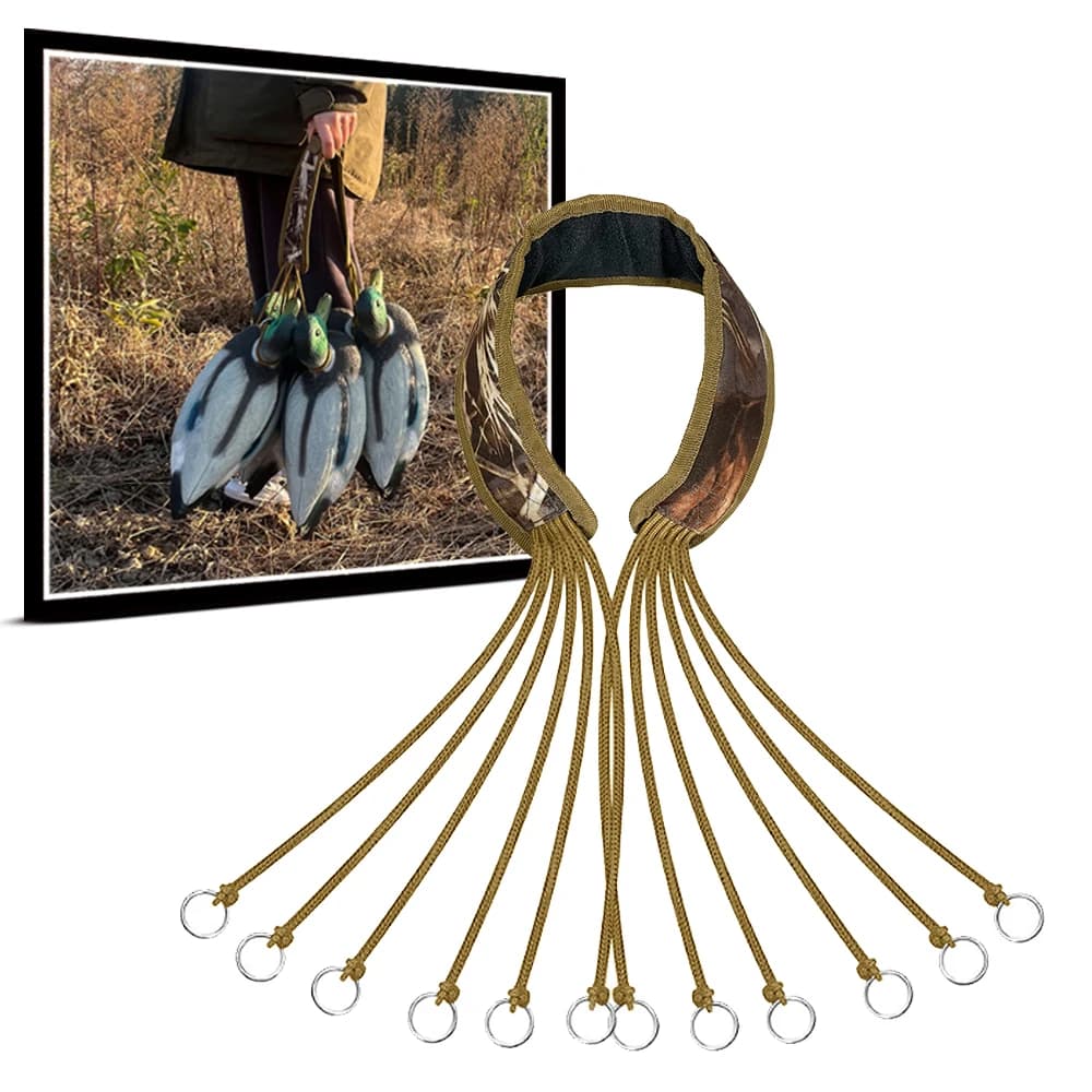 Porte-leurres canard GUGULUZA 12 anneaux coulissants - Sangle transport durable chasse gibier d'eau