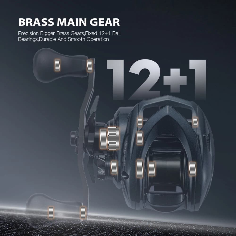 Moulinet casting SOLOKING ASHMOON 12+1 roulements 6KG - Reel BFS polyvalent pour pêche mer et eau douce