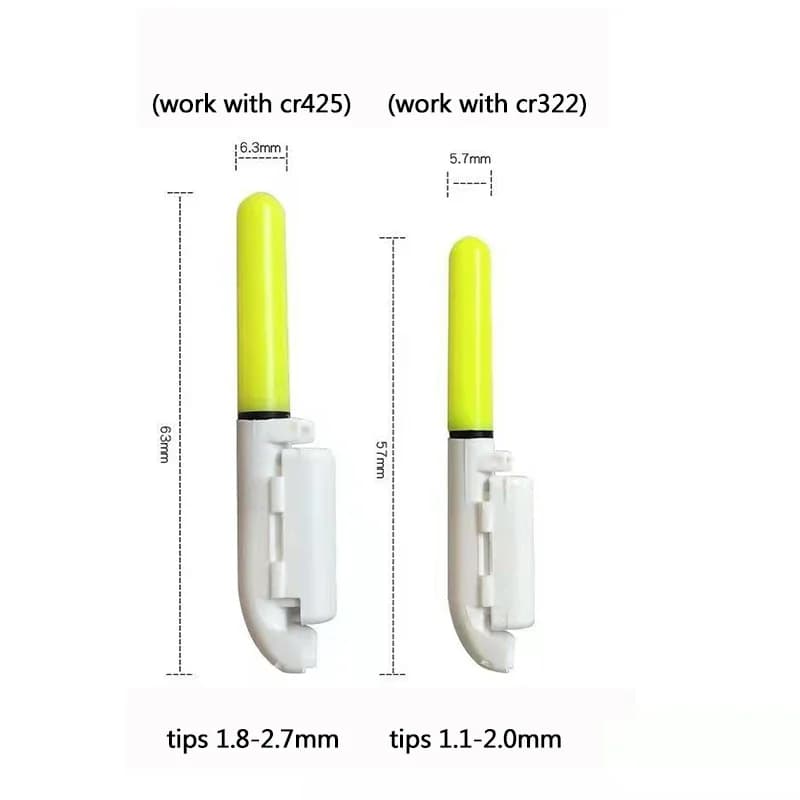 10 bâtons lumineux électroniques avec batteries rechargeables - lampe pour pêche nocturne CR322/CR425