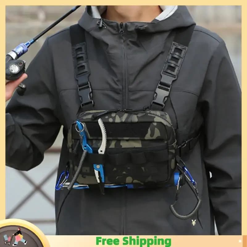 Sac de pêche X08A ceinture bandoulière avec leurres pour camping randonnée pêche sportive