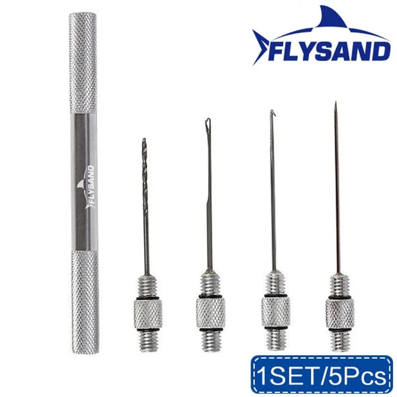Kit 5-en-1 aiguille appâts carpe perçage boilies - Outils montage pêche aluminium antidérapant