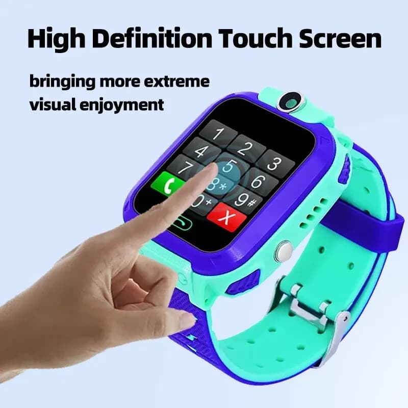 Montre téléphone Q12 pour enfants 2G - Tracker GPS étanche avec SOS et surveillance parentale