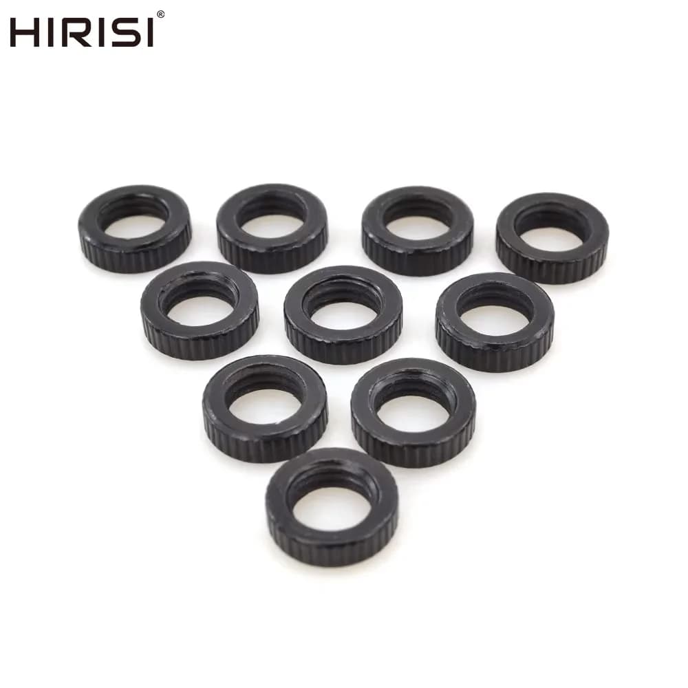10 écrous de rechange Hirisi pour alarmes de pêche à la carpe - Filetage standard noir