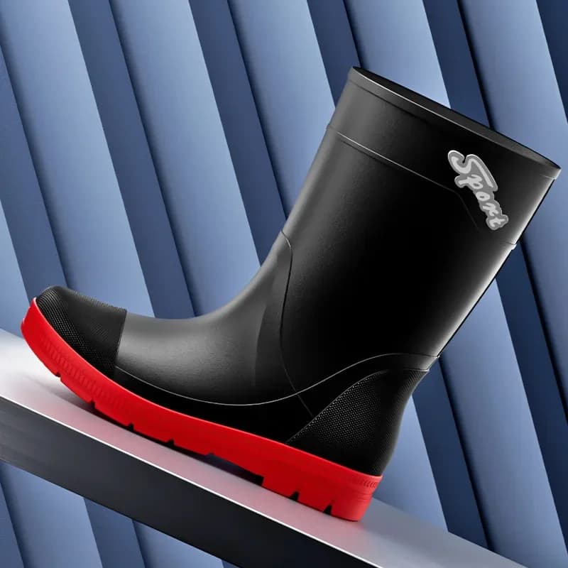 Bottes de pêche hautes imperméables antidérapantes avec bandes réfléchissantes pour sécurité nocturne