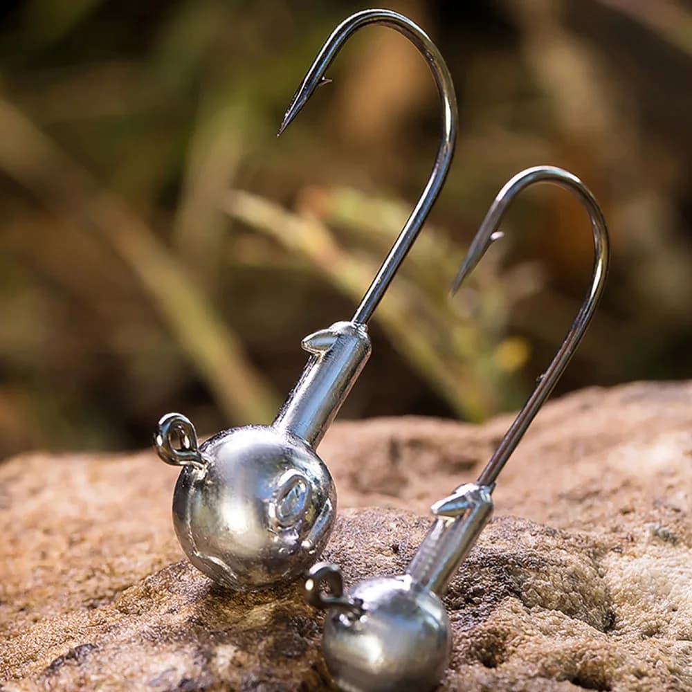 Têtes de jig plombées métal 1g à 28g pour leurres souples, hameçon à ardillon pour pêche