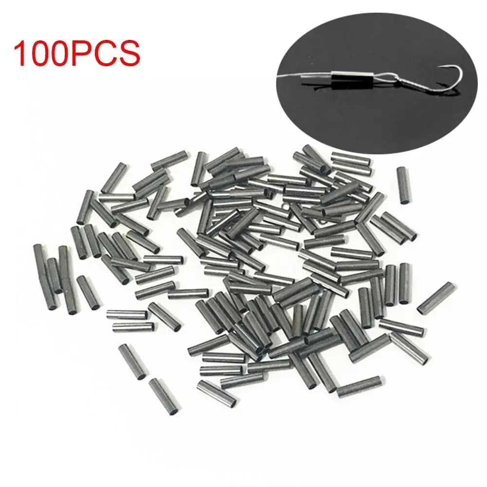 100 manchons sertissage cuivre aluminium pêche - Tubes de ligne 1.0-2.8mm pour accessoires pêche mer